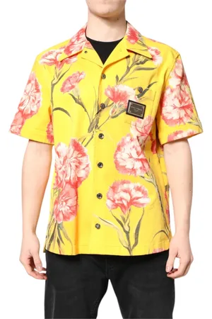 Dolce & Gabbana Homme, Chemises, Jaune, Taille: M Chemise Casual Homme Jaune Florale