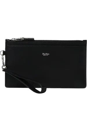 Max Mara Femme, Accessoires, Noir, Taille: ONE Size Portefeuille de poignet en cuir noir