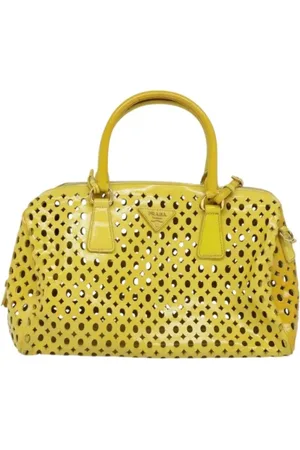 Prada Femme, Pre-owned, Jaune, Taille: ONE Size Pre-owned Toile sacs-main