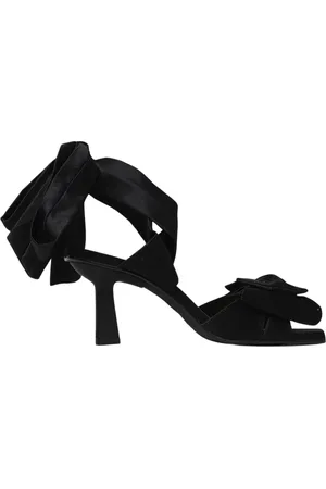 Ganni Femme, Chaussures, Noir, Taille: 37 EU Sandales à Talon en Satin Noir avec