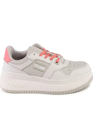 Tommy Hilfiger Femme, Chaussures, Blanc, Taille: 40 EU Baskets en Cuir Blanc