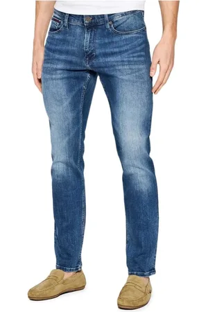 Tommy Hilfiger Homme, Jeans, Bleu, Taille: W32 L32 Jean Slim Fit 5 Poches avec Logo Visible