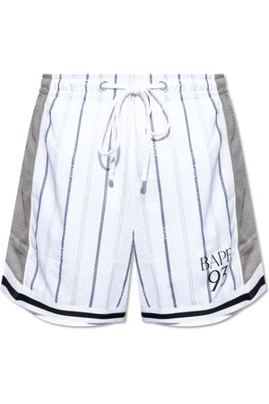 A Bathing Ape Homme, Shorts, Blanc, Taille: M Logo print shorts