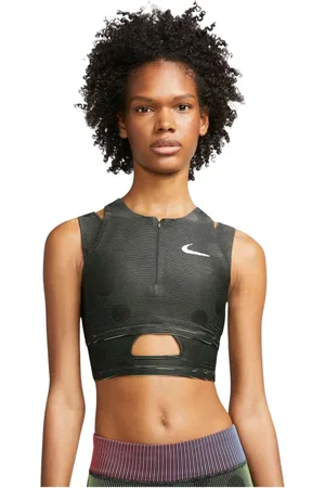 Nike Femme, Tops, Vert, Taille: 42 FR Top Black Dot Femme Vêtements de Sport