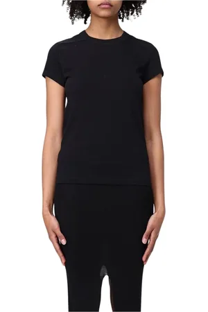 Rick Owens Femme, Tops, Noir, Taille: 34 FR T-shirt noir à manches courtes