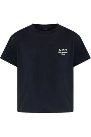 A.P.C. Femme, Tops, Noir, Taille: 42 FR T-shirt avec logo brodé