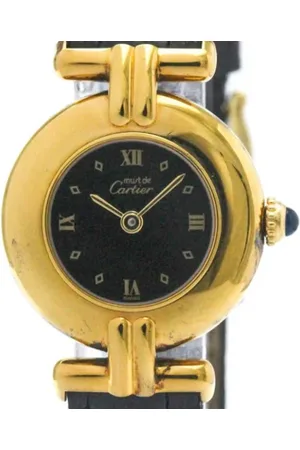 Cartier Femme, Pre-owned, Noir, Taille: ONE Size Pre-owned Cuir montres