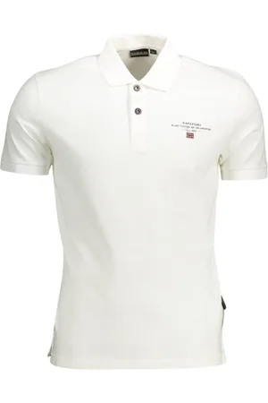 Napapijri Homme, Tops, Blanc, Taille: 3XL Polo en Coton avec Broderie Logo