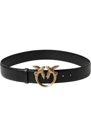 Pinko Femme, Accessoires, Noir, Taille: XS Élégante Boucle de Ceinture en Cuir Love Birds