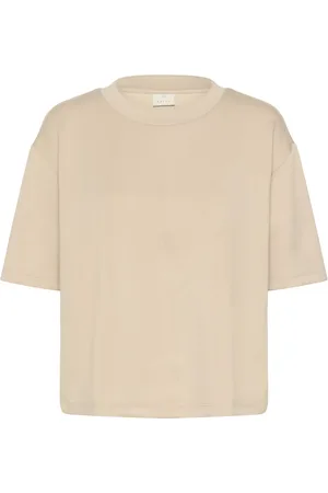 Kaffe Femme, Tops, , Taille: 38 FR Tee gris plume avec demi-manches