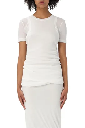 Jil Sander Femme, Tops, Blanc, Taille: 40 FR Haut de T-shirt Blanc à Couches