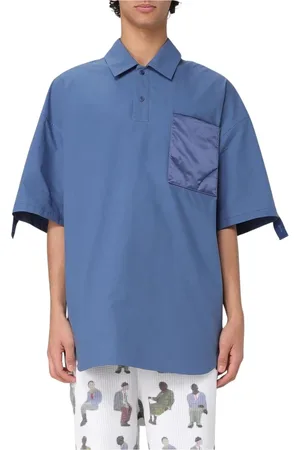 J.W.Anderson Homme, Chemises, Bleu, Taille: L Polo Bleu en Popeline Poche