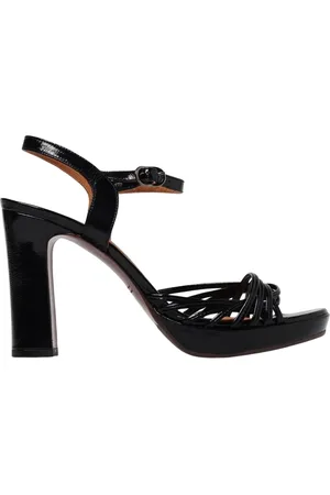 Chie Mihara Femme, Chaussures, Noir, Taille: 40 EU Sandales à Talons en Cuir Verni Noir