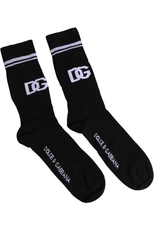 Dolce & Gabbana Homme, Sous-vêtements, Noir, Taille: M Chaussettes en Coton Noir avec Logo