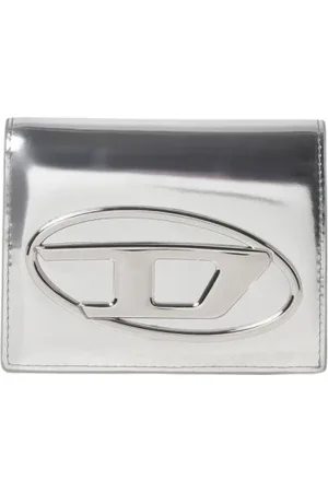 Diesel Femme, Accessoires, Gris, Taille: ONE Size Portefeuille zippé élégant avec emplacements pour cartes