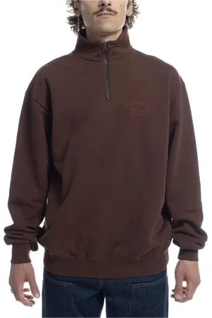 Goodies Sportive Homme, Sweatshirts et sweats à capuche, Brun, Taille: XL Premium Halfzipper Style Sportif