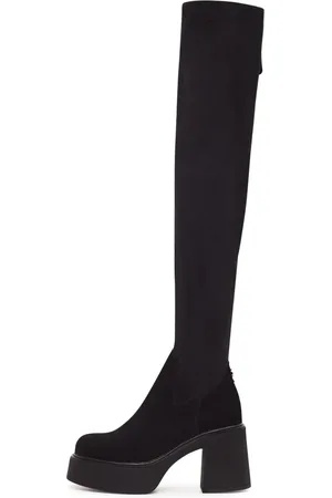 CESARE GASPARI Femme, Chaussures, Noir, Taille: 40 EU Cuissardes à Plateforme - Daim Noir