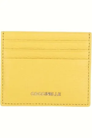 Coccinelle Femme, Accessoires, Jaune, Taille: ONE Size Élégant Porte-cartes en Cuir