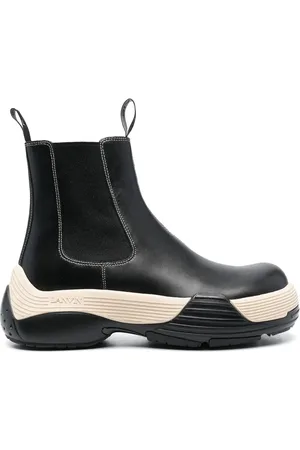 Lanvin Homme, Chaussures, Noir, Taille: 42 EU Bottines en Cuir Noir