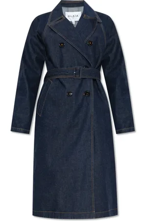 Alaïa Femme, Manteaux, Bleu, Taille: 38 FR Trench-coat en denim
