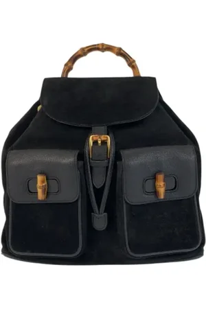Gucci Femme, Pre-owned, Noir, Taille: ONE Size Pre-owned Daim sacs-dos
