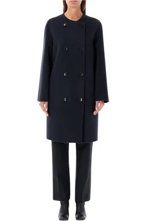 Serafini Femme, Manteaux, Gris, Taille: 40 FR Manteau en Laine Gris Mi-Long Détendu