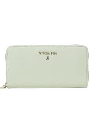 Patrizia Pepe Femme, Accessoires, Vert, Taille: ONE Size Portefeuille en Cuir Rouge à Fermeture Éclair