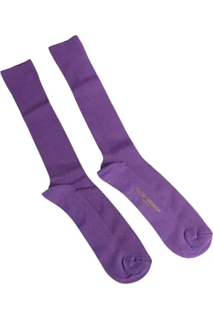 Dolce & Gabbana Homme, Sous-vêtements, Violet, Taille: L Chaussettes de Luxe en Coton avec Logo
