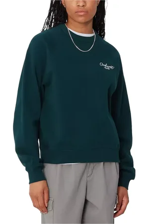 Carhartt Femme, Sweatshirts et sweats à capuche, Bleu, Taille: 36 FR Signature Sweat Duck White