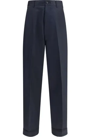 Maison Margiela Homme, Pantalons, Bleu, Taille: S Pantalon classique en laine avec détails emblématiques