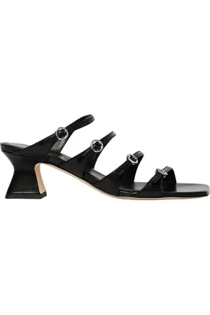 Aeyde Femme, Chaussures, Noir, Taille: 37 EU Sandales à Talon Bloc en Cuir Noir