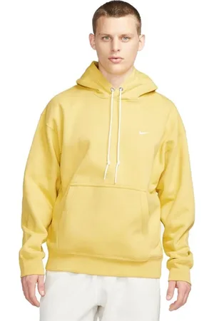 Nike Homme, Sweatshirts et sweats à capuche, Jaune, Taille: M Solo Swoosh Fleece Sweat à capuche