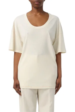 LEMAIRE Femme, Tops, , Taille: 38 FR T-shirt en coton coupe décontractée crème