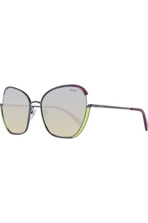 Emilio Pucci Femme, Accessoires, Gris, Taille: ONE Size Gunmetal Papillon Lunettes de Soleil Multicolore Dégradé