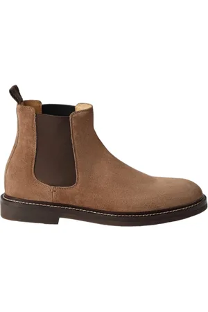 Brunello Cucinelli Homme, Chaussures, Brun, Taille: 40 EU Bottes de cheville marron pour hommes