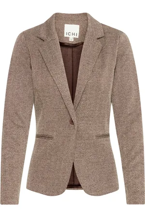 Ichi Femme, Vestes, , Taille: 40 FR Élégante Veste Blazer Jacquard Herringbone