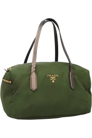 Prada Femme, Pre-owned, Vert, Taille: ONE Size Pre-owned Nylon sacs-main