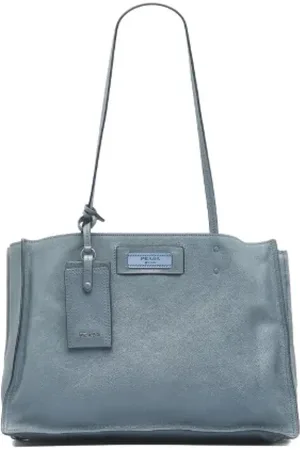 Prada Femme, Pre-owned, Bleu, Taille: ONE Size Pre-owned Cuir cabas