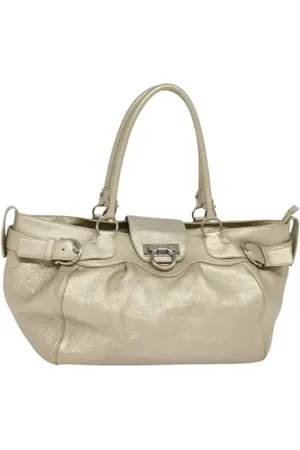 Salvatore Ferragamo Femme, Pre-owned, Gris, Taille: ONE Size Pre-owned Cuir sacs-main