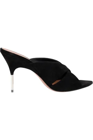 Amina Muaddi Femme, Chaussures, Noir, Taille: 37 1/2 EU Mules Stiletto en Daim Noir