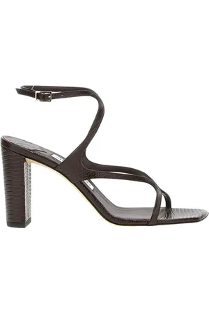 Jimmy Choo Femme, Chaussures, Brun, Taille: 41 EU Sandales à Talon Bloc en Cuir Marron
