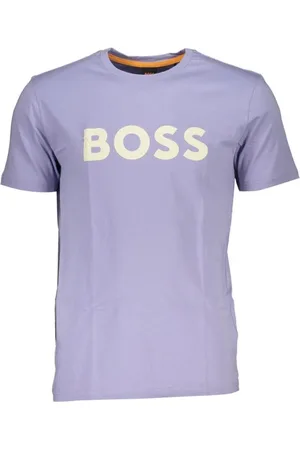 HUGO BOSS Homme, Tops, Violet, Taille: S T-shirt col rond violet avec impression frappante
