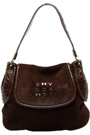Bvlgari Femme, Pre-owned, Brun, Taille: ONE Size Pre-owned Toile sacs-ports-paule