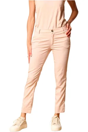 Masons Femme, Pantalons, Rose, Taille: 38 FR Pantalon Chino Capri Slim Fit