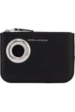 Comme des Garçons Femme, Accessoires, Noir, Taille: ONE Size Pochette en Cuir avec Détails Œillets