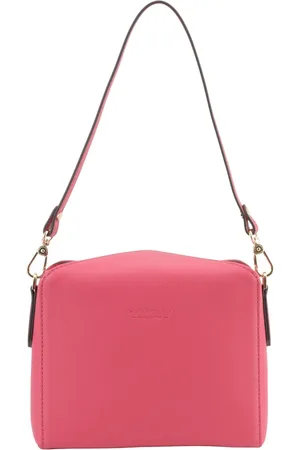 Pourchet Paris Femme, Sacs, Rose, Taille: ONE Size Sac porté épaule en toile fuchsia