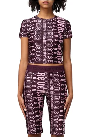 VERSACE Femme, Tops, Violet, Taille: 40 FR Ensemble de T-shirts de Luxe avec Logo