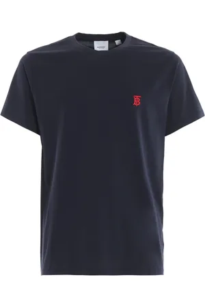 Burberry Homme, Tops, Bleu, Taille: XL T-shirt Marine 100% Coton Homme