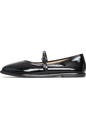 CESARE GASPARI Femme, Chaussures, Noir, Taille: 39 EU Ballerines en cuir Alba - Noir Verni