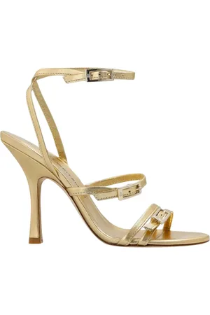 Stuart Weitzman Femme, Chaussures, Jaune, Taille: 40 EU Sandales à Talons Dorés à Lanières
